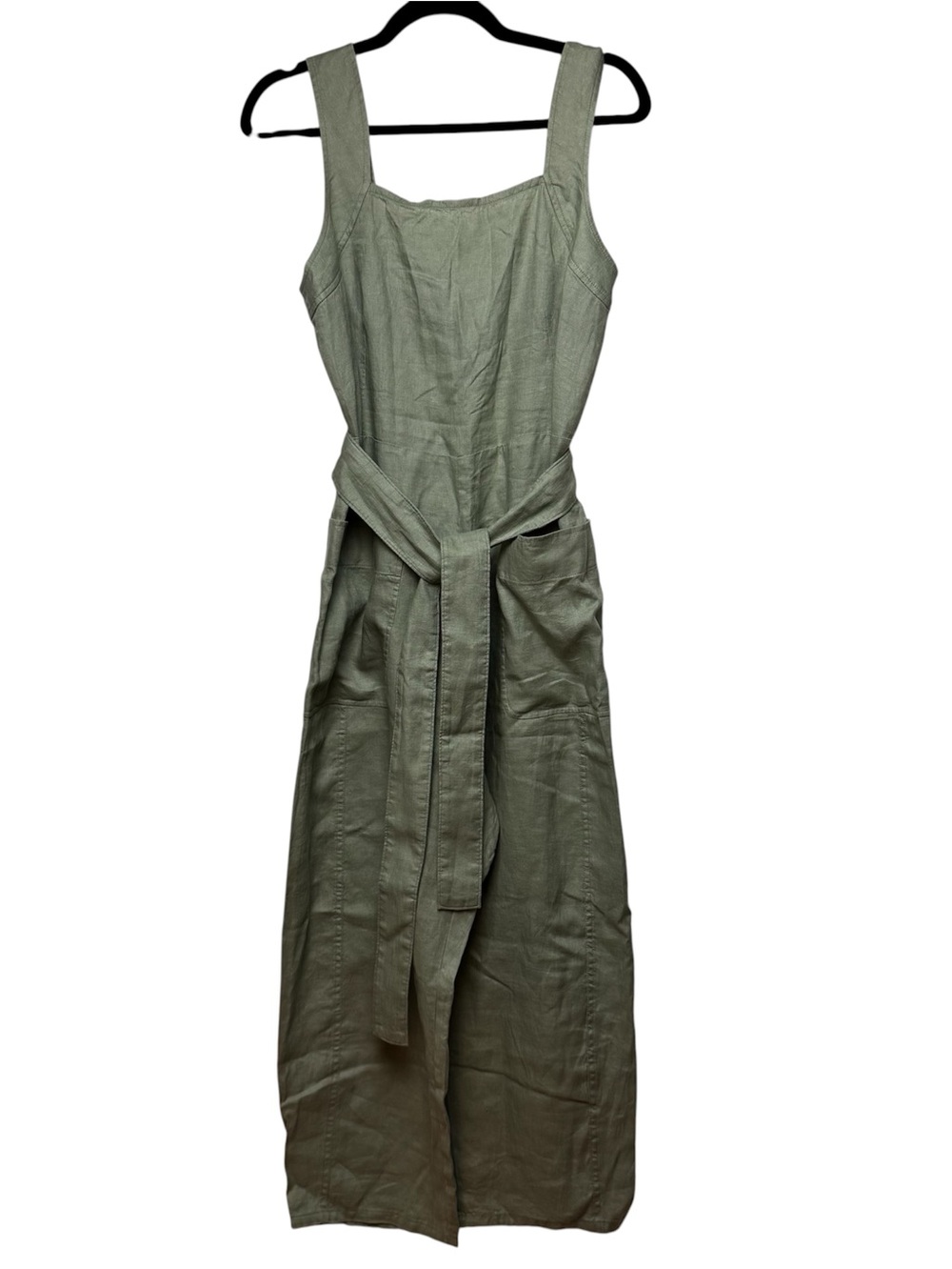 Everlane NWT Utility Coverall in Seagrass linen wide leg summer coastal beachy - Picture 3 of 11